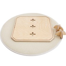 LASSEM 原木平衡板 核心運動 肌肉 平衡感 居家訓練器材 正方形 GO23021N, 原木色 23021N