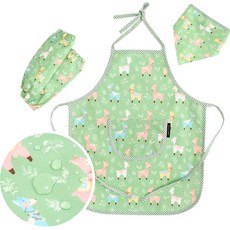 Coney Island 兒童防水圍裙 + 袖套 + 頭巾 + 包包組合