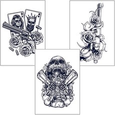 Salad Bible 紋身貼紙 漢娜紋身 紋身貼紙 3件組, 1套