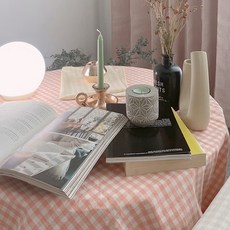 BYAMI Melan格紋桌布, 90 x 150 厘米, 芬達粉紅