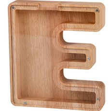 全方位字母木製存錢筒, E, 1個