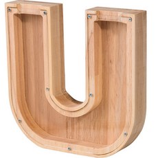 全方位字母木製存錢筒, U, 1個
