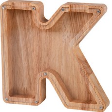 全方位字母木製存錢筒, K, 1個