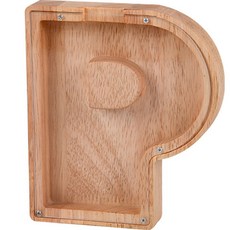 全方位字母木製存錢筒, P, 1個