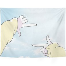 메키고 컬러포인트 아트 패브릭월 행잉 포스터, 하늘찰칵