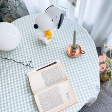 BYAMI 莫蘭格紋4人座長方形桌布, 180 x 150 cm, 薄荷綠