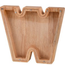 全方位字母木製存錢筒, W, 1個