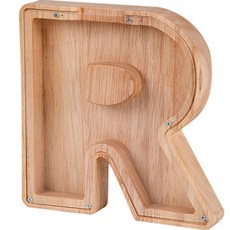 全方位字母木製存錢筒, R, 1個