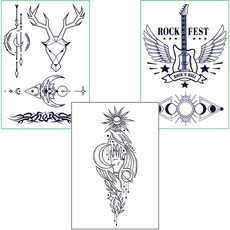 Salad Bible 紋身貼紙 漢娜紋身 紋身貼紙 3件組, 象徵圖案, 1套