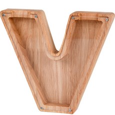 全方位字母木製存錢筒, V, 1個