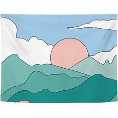 메키고 컬러포인트 아트 패브릭월 행잉 포스터, 일출