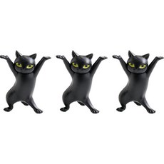 MAZINGCHOICE AirPods 支架 貓咪公仔 3入組, 黑色