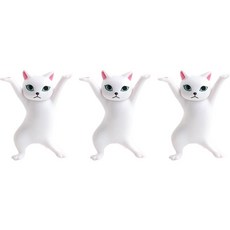 MAZINGCHOICE AirPods 支架 貓咪公仔 3入組, 白色