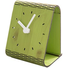 모던리빙 조립식 미니멀 우드클락 침실장식 가정용시계 스트라이프, 그린