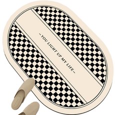 POSIELLA 可水洗軟式珪藻土地墊, 3 棋盤格象牙白, 1個