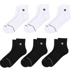 Pitus 女式基本款跑步襪 2 x 3p 套組, 白色 黑色