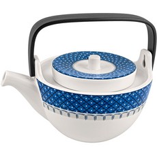 Villeroy&Boch 卡薩萊藍色茶壺, 藍白花紋, 1L, 1組