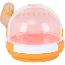 기니피그 고슴도치 햄스터 급수기능 휴대용 케이지, 옐로우, 1개