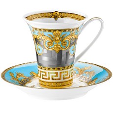 Versace Prestige Gala 藍色咖啡杯+碟高套裝, 混色, 1組