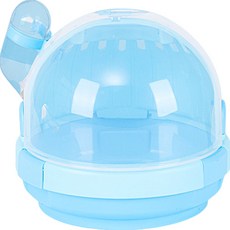 기니피그 고슴도치 햄스터 급수기능 휴대용 케이지, 블루, 1개