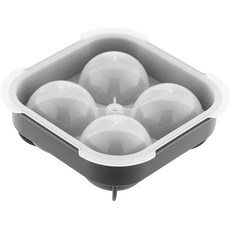 Simple things 矽膠大冰球模具 4格 Highball 圓形, 灰色