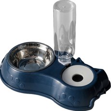 Greatlife 寵物半自動飲水餵食碗, 1個, 藍色
