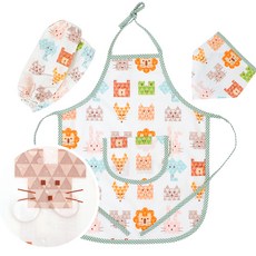 Coney Island 兒童防水圍裙 + 袖套 + 頭巾 + 收納袋組合