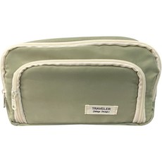 TUCO.B 大容量3層簡約多功能鉛筆袋, 綠色, 1個