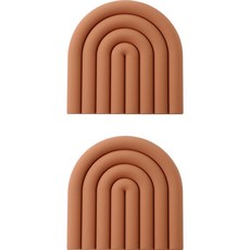 아리코 레인보우 실리콘 냄비받침, 브라운, 2개