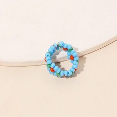 Kolorfull 여성용 플라워 비즈 반지 + 주얼리 보관함 세트