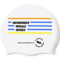 SD7 幽默鯨魚滾邊泳帽, 白色, 1個