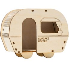 미우펀 두리펫 햄스터 케이지 꾸미기 우드형 조립식 놀이터 하우스, 커피차, 1개