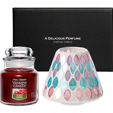 YANKee CANDLe 小型罐香氛蠟燭 馬賽克蠟燭罩 禮品組, 黑櫻桃, 天葉