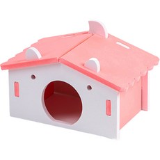 두리펫 간편조립 위생적인 PVC 햄스터 하우스, 핑크, 1개