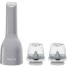 finamill 電動研磨器 灰色, 電動研磨機+香料罐 2個, 1組