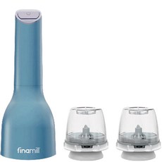 finamill 電動磨豆機 藍色, Hawaiian Blue, 研磨器+Pro Plus研磨罐 2入, 1組