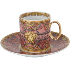 Versace LA SCALA DEL PALLAZZO ROSA 高咖啡杯和碟, 混色, 1組