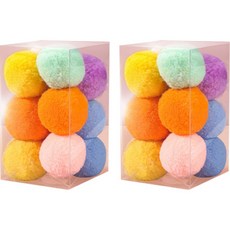 BUTU PET 貓用軟Q毛球玩球玩具 迷你 3公分, 2個, 混色