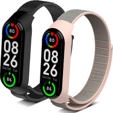 GOOSPERY 智慧手錶運動錶帶 2件組, 黑色, 沙粉色