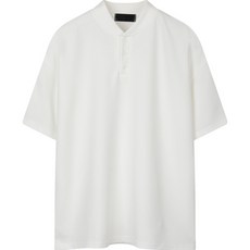 해리슨 남성용 헨리넥 단추 반팔 카라티 SME1168