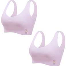 요롬코롬 여아용 고탄력 캐릭터 학생 스포츠 브라 탑 2p