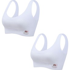 요롬코롬 여아용 고탄력 캐릭터 학생 스포츠 브라 탑 2p