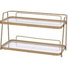 THE ZAKKA 不鏽鋼雙層壓克力板置物架, 黃金, 1個