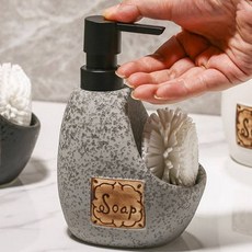 Sa Zasyo陶瓷洗手液給皂器 450ml HR2903, 灰色, 1個
