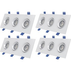 시그마램프 LED 확산형 삼성칩 각도조절 다운라이트 사각 3구 15W, 전구색, 4개