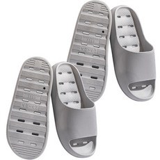 Market Plan 簡約潔淨浴室拖鞋 2入, 灰色