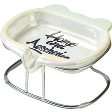 THE ZAKKA 陶瓷金屬瀝水肥皂架 12 x 14.4 x 7 cm, 白色, 1個