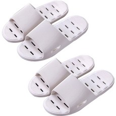 Market Plan 柔軟簡約浴室拖鞋 2入, 象牙白, 2個