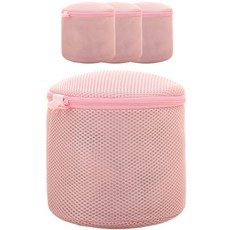 PDS Living 雙層圓筒形洗衣保護網, 4個, 粉紅色