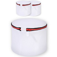 PDS Living 安心洗衣 內衣 絲襪 胸罩 網狀圓筒型洗衣袋, 紅色, 3個